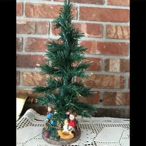 ❤️Rare Vintage Fiber Optic Color Changing Rocking Horse Christmas Tree